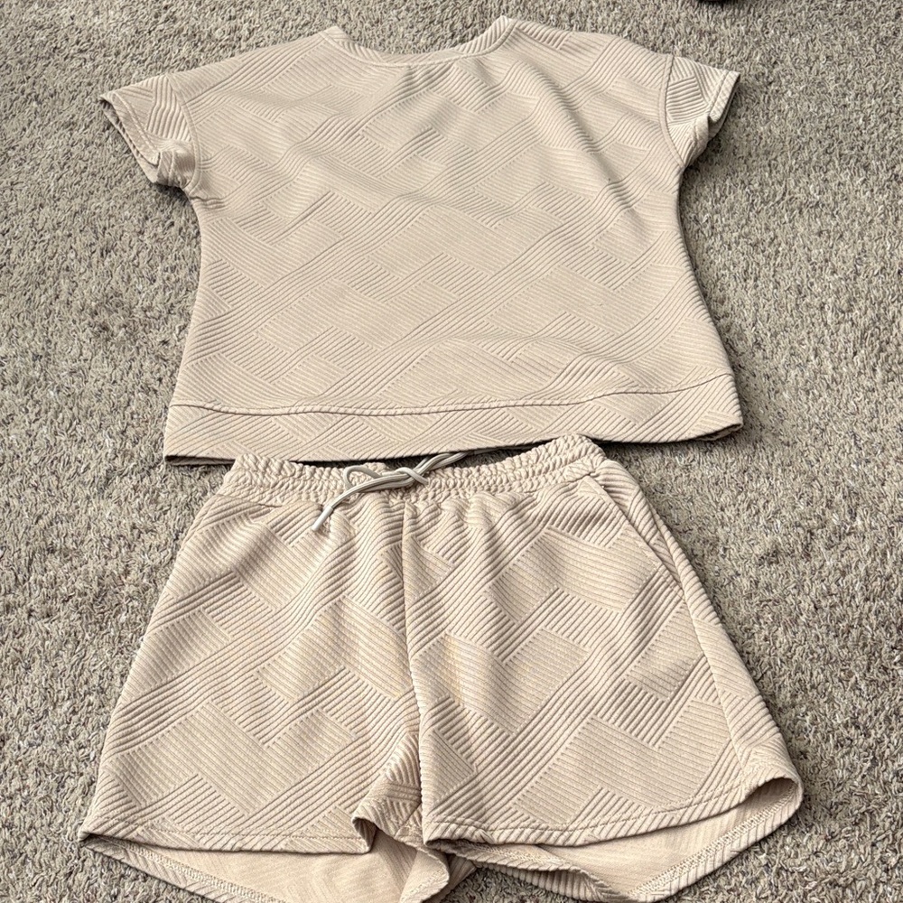 2 sets for $10 Amazon Beige Textured Women's Loungewear Set